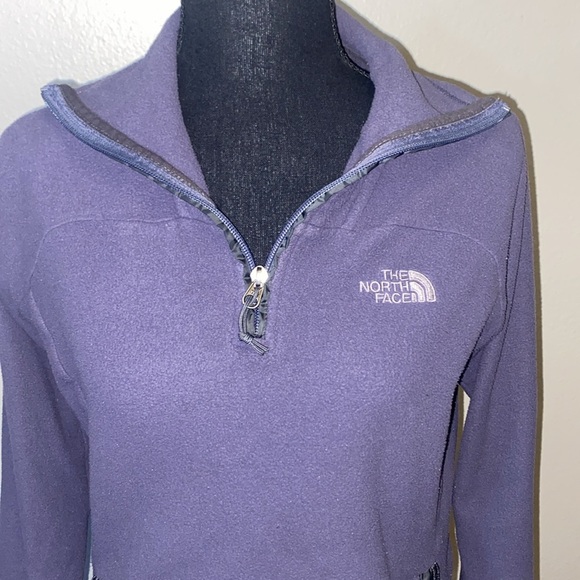 The North Face Fleece quarter zip Purple pockets small sku073 - Picture 3 of 11